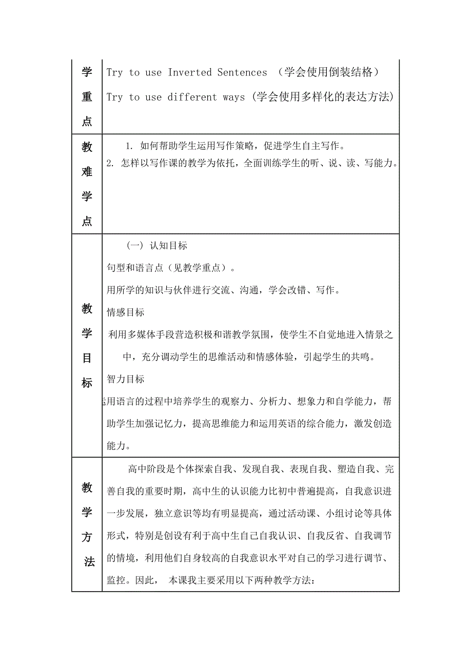 高三英语复习课教学设计及反思[1]_第2页