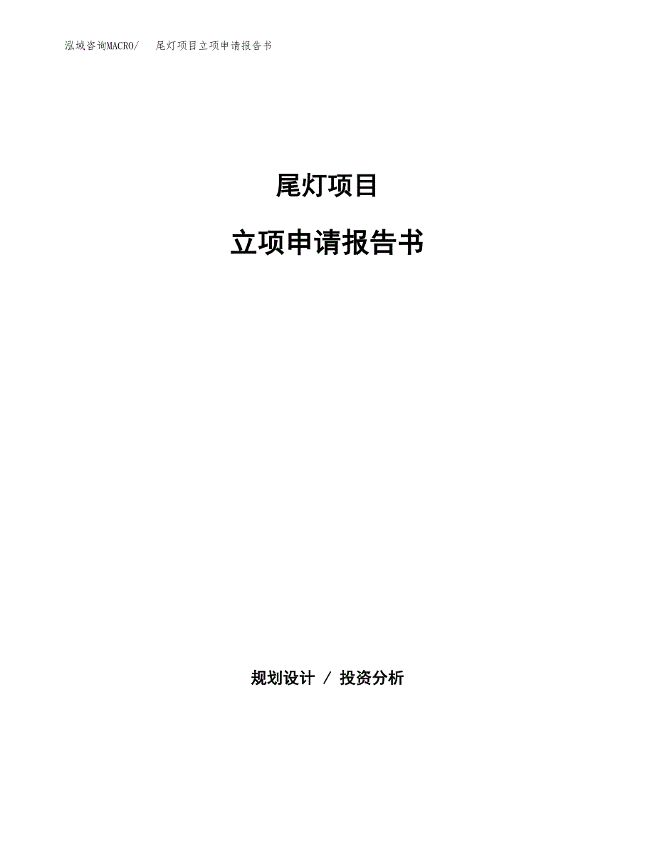 尾灯项目立项申请报告书（总投资9000万元）_第1页