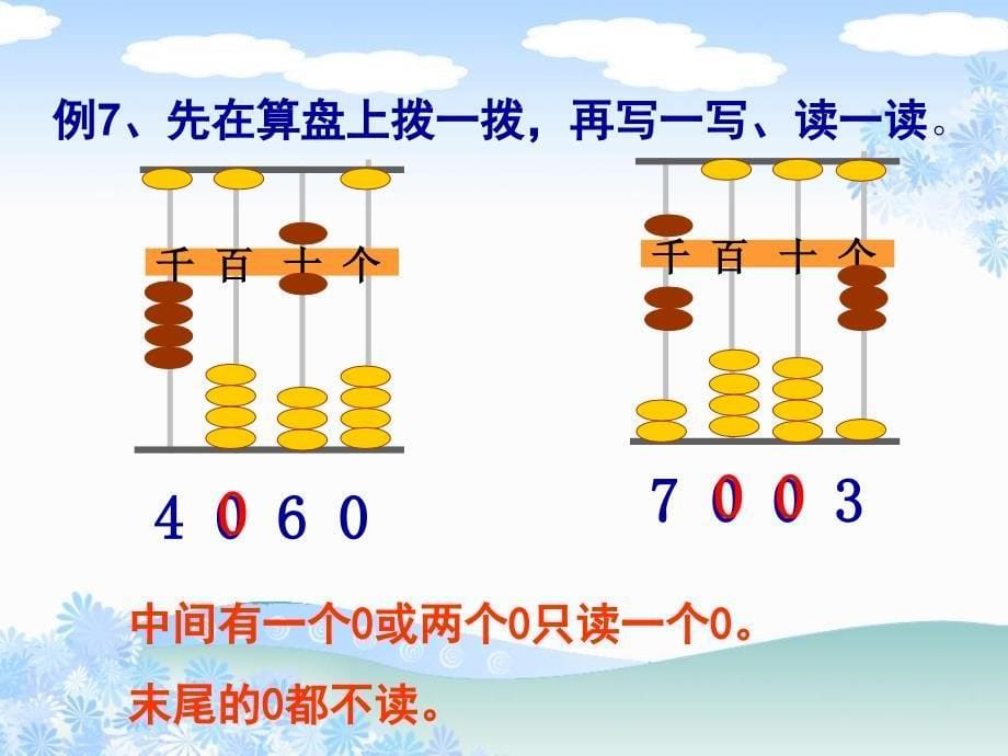 苏教版二年级数学下册万以内数中间有零的读写_第5页