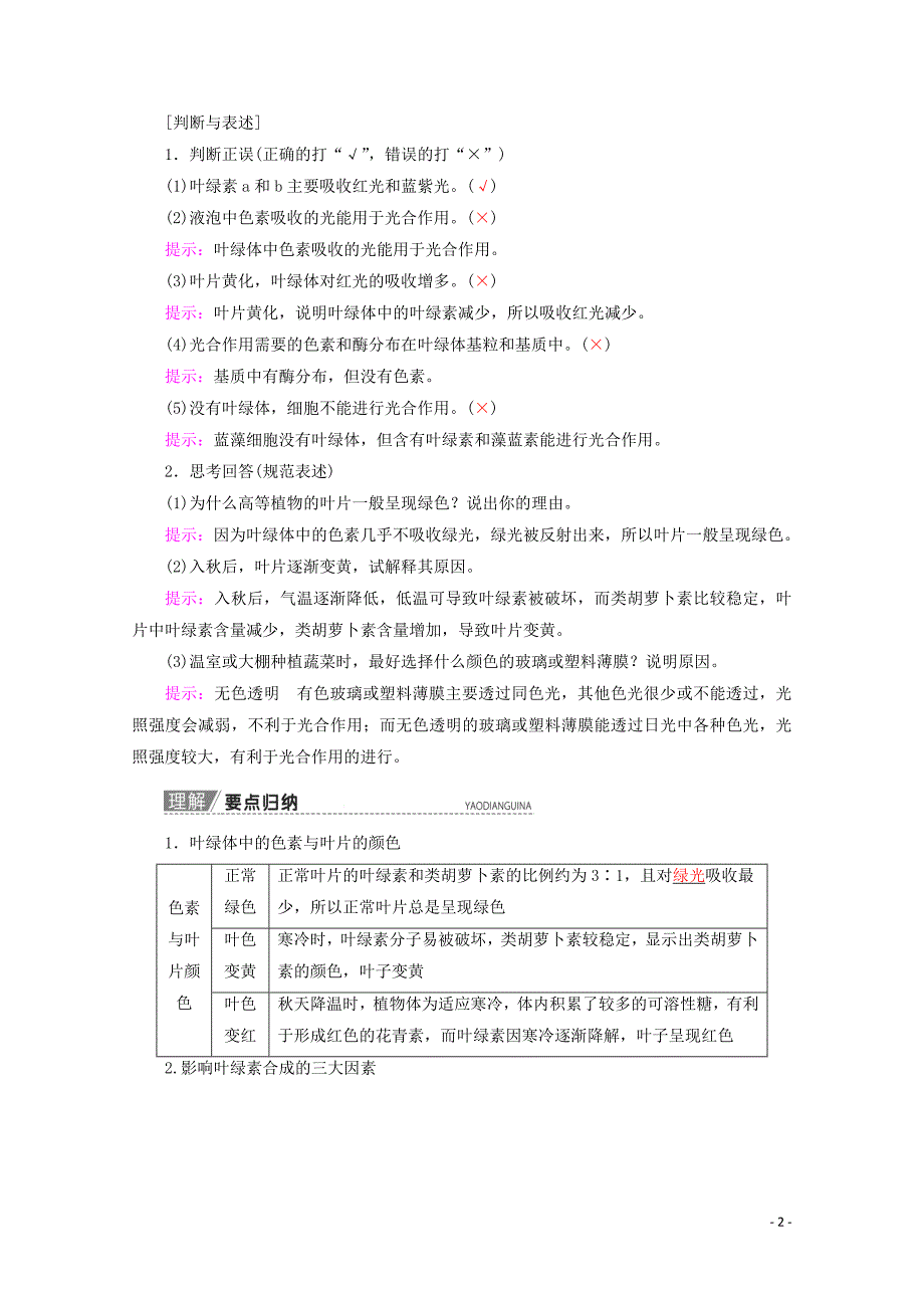 2020版高考生物一轮复习 第3单元 第2讲 光合作用（ⅰ）教学案 苏教版必修1_第2页