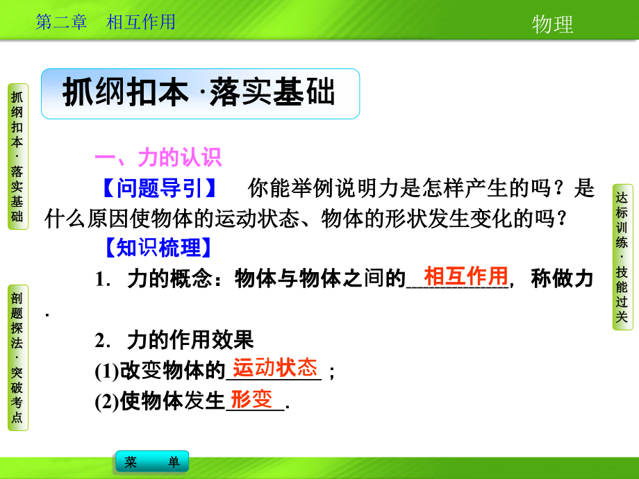 2014导学教程物理新课标版配套课件第二章第一节_第4页