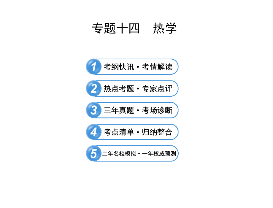 2013年高考三轮冲刺讲解课件专题十四热学1章节_第1页