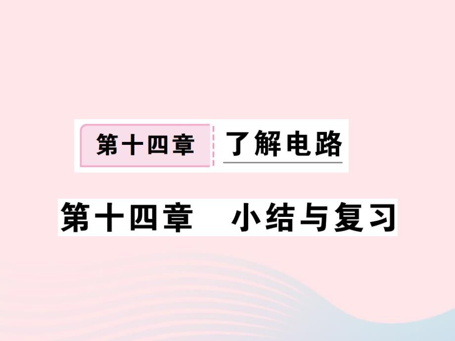 九年级物理全册 第十四章 了解电路小结与复习习题课件 （新版）沪科版_第1页