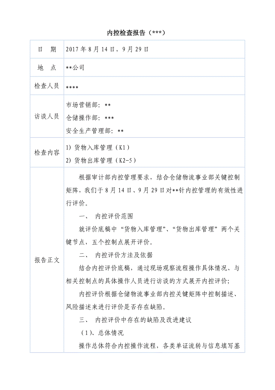 内控检查报告(2017年)_第1页