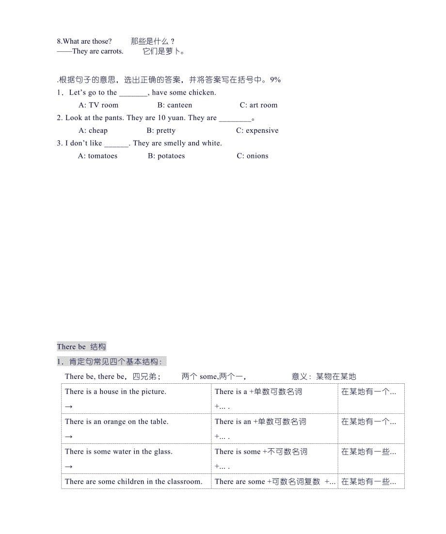 pep小学英语四年级下册四会单词句型练习汇总_第5页