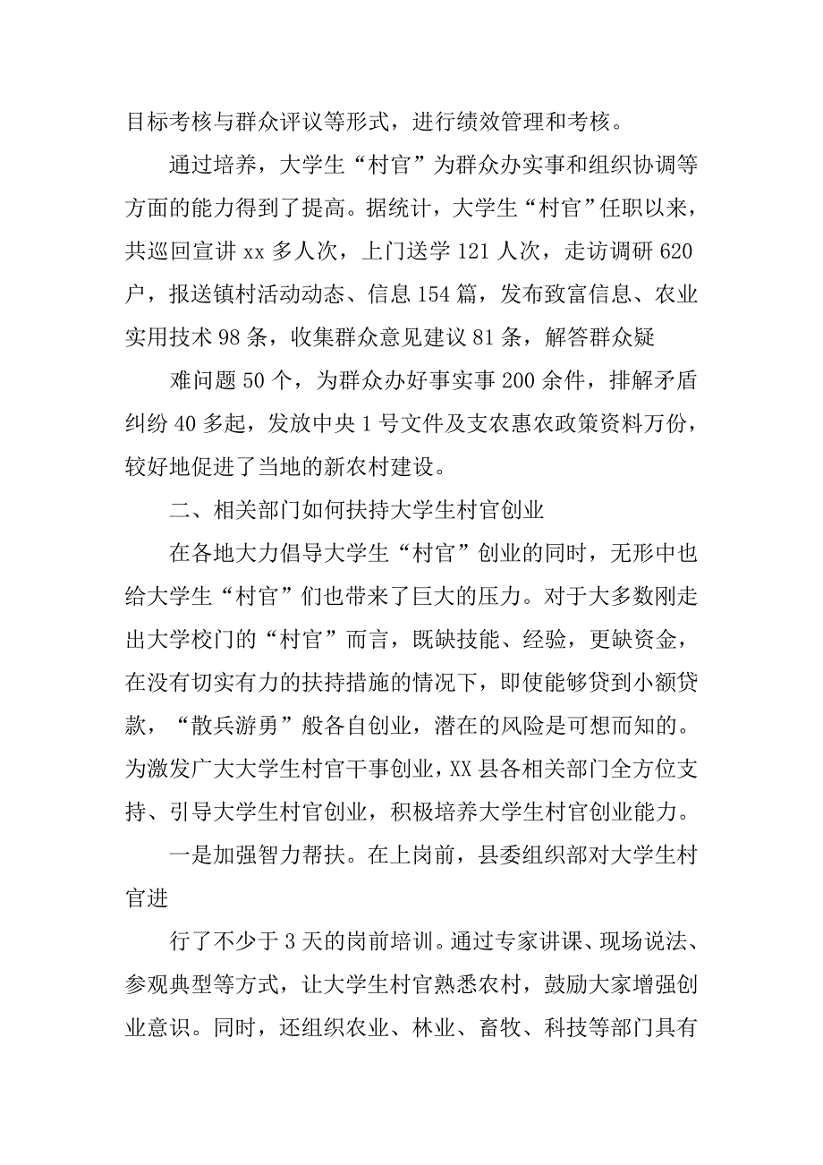 大学生村官调研报告模板_第2页