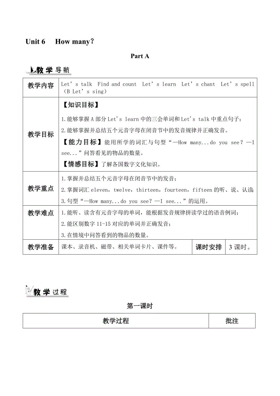 pep人教版三年级英语下册-unit-6教案_第1页