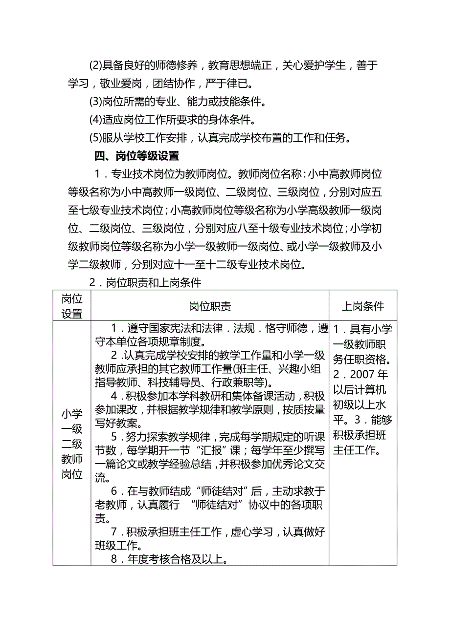 xx小学岗位设置实施方案_第2页