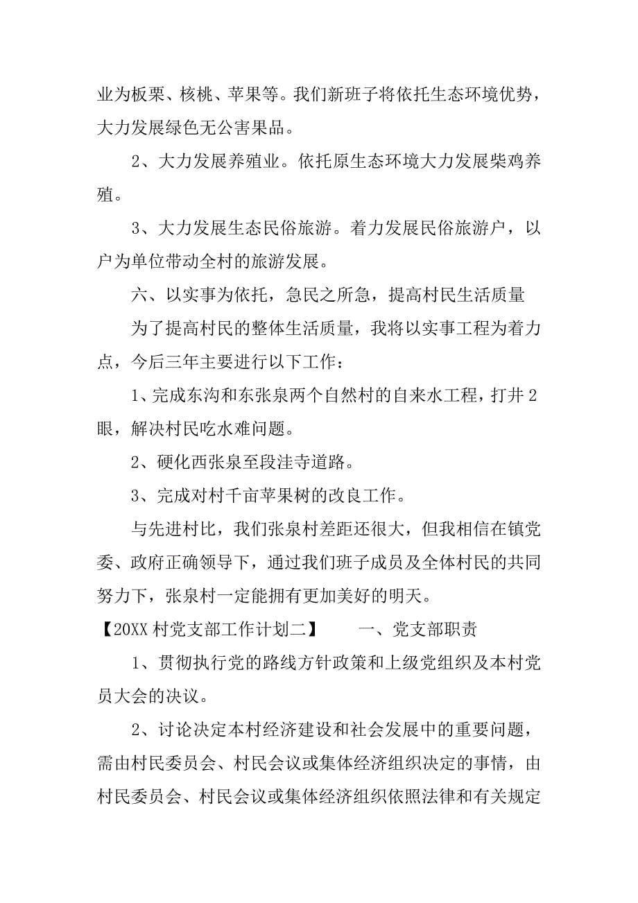 20xx村党支部工作计划范文_第5页