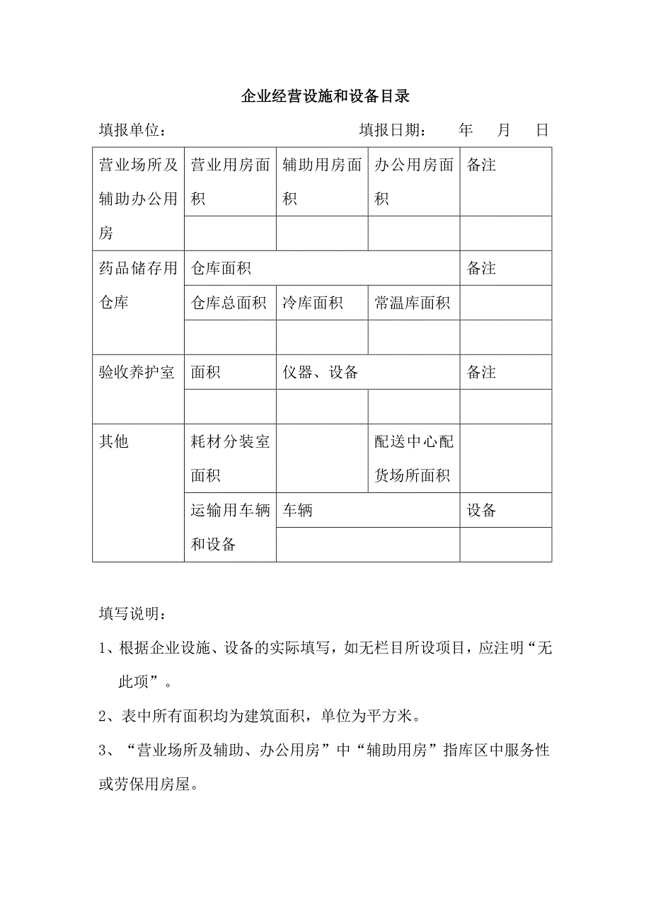 企业经营设施和设备设施说明_第1页