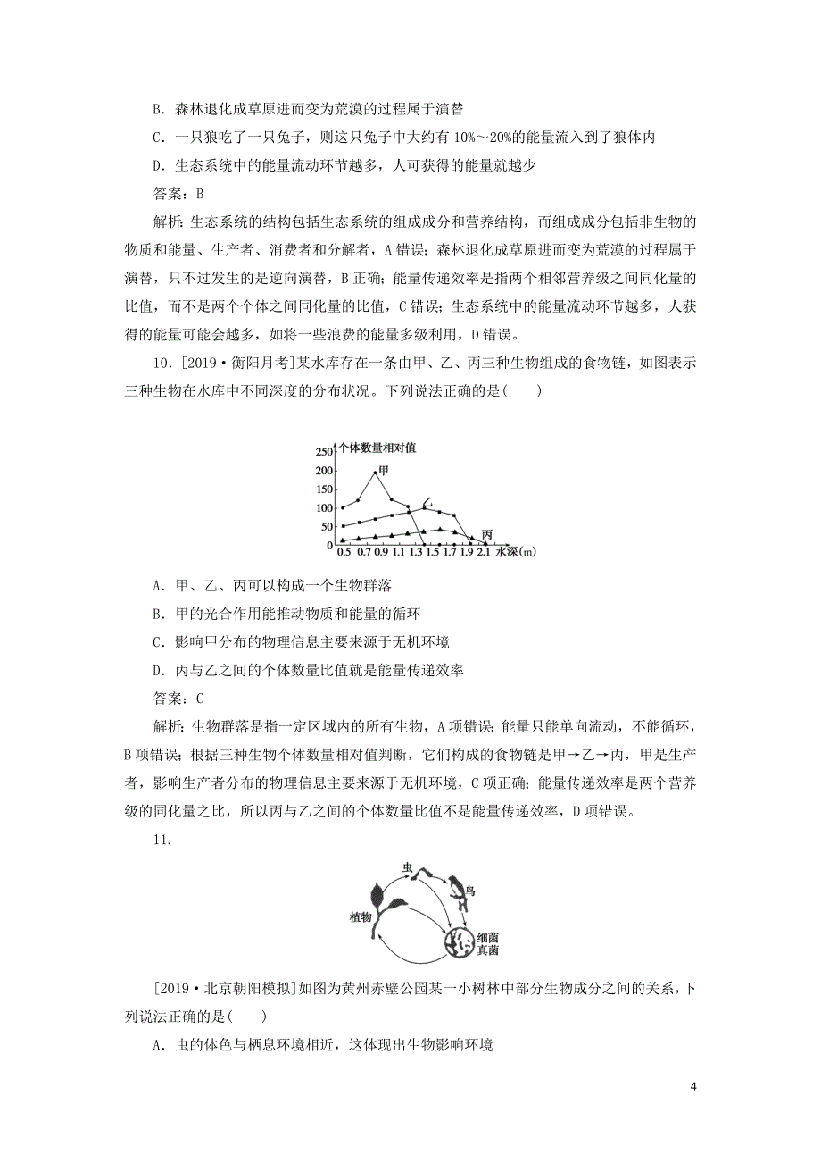 2020版高考生物一轮复习 全程训练计划 课练23 生态系统的结构及稳定性（含解析）_第4页