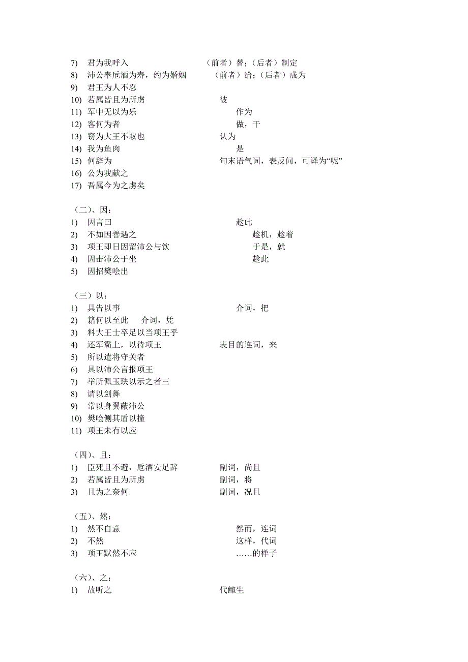 《鸿门宴》文言知识整理(1)_第4页