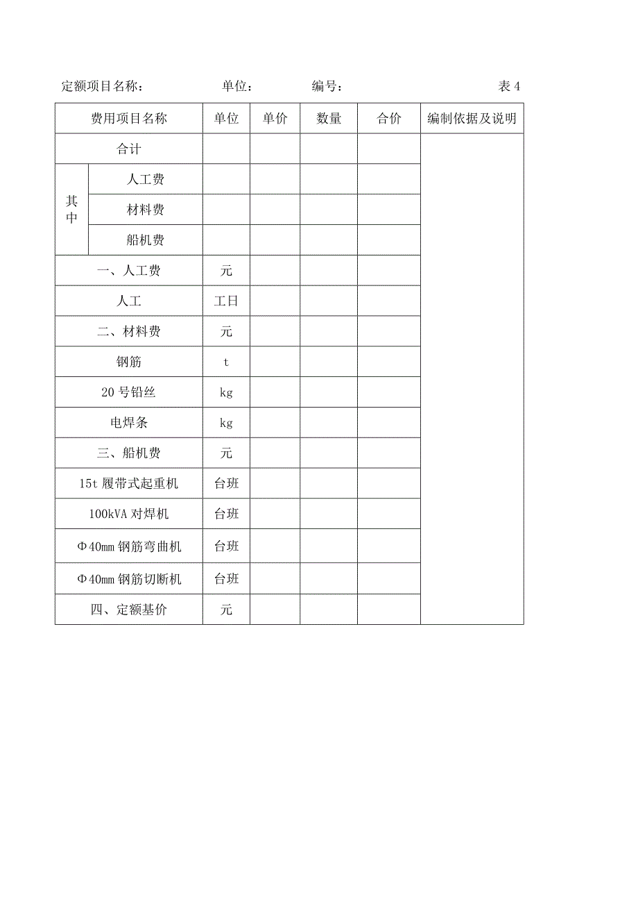 单位估价表格式_第4页