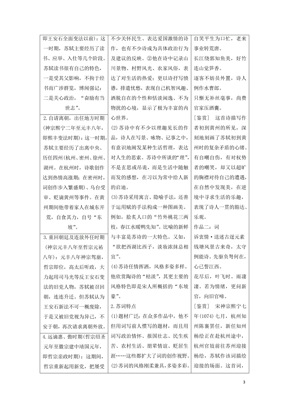 （通用版）2020高考语文一轮复习 专题二 古诗歌阅读 第一步 第2讲 宋代诗人（词人）讲义_第3页