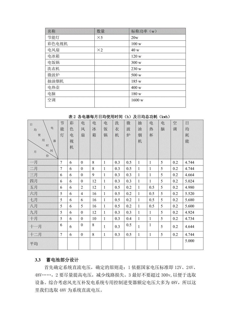 家用风光互补发电系统分析设计_第5页