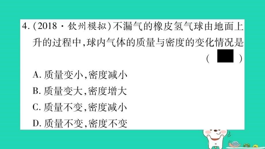 2019年中考物理_第06讲 质量与密度教材课后作业课件_第5页