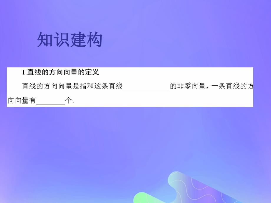 2018年高中数学_第3章 空间向量与立体几何 3.2.1 直线的方向向量与平面的法向量课件6 苏教版选修2-1_第2页