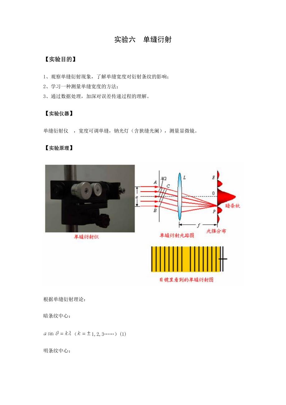 实验六-单缝衍射_第1页