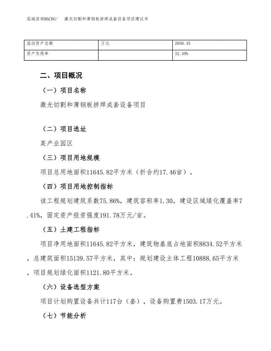 激光切割和薄钢板拼焊成套设备项目建议书（17亩）.docx_第5页