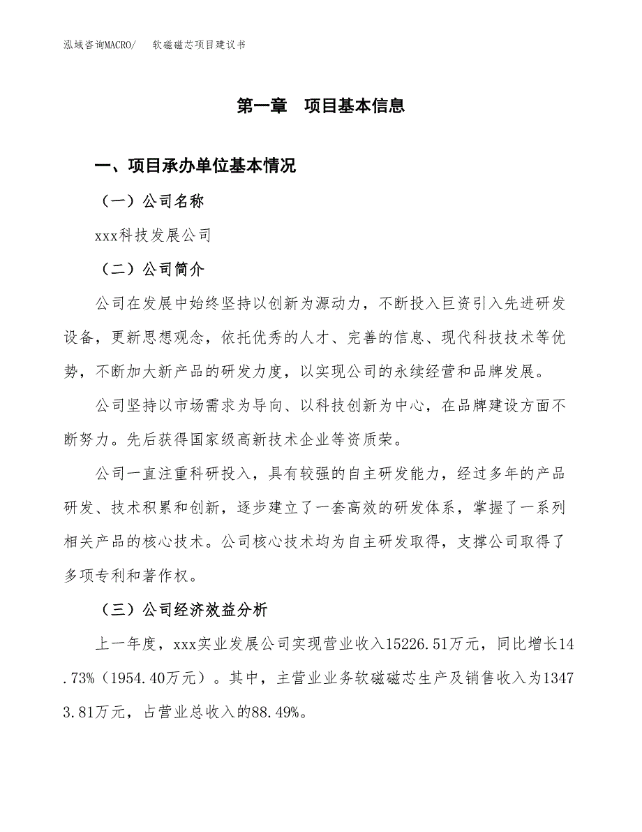 软磁磁芯项目建议书（总投资13000万元）.docx_第3页