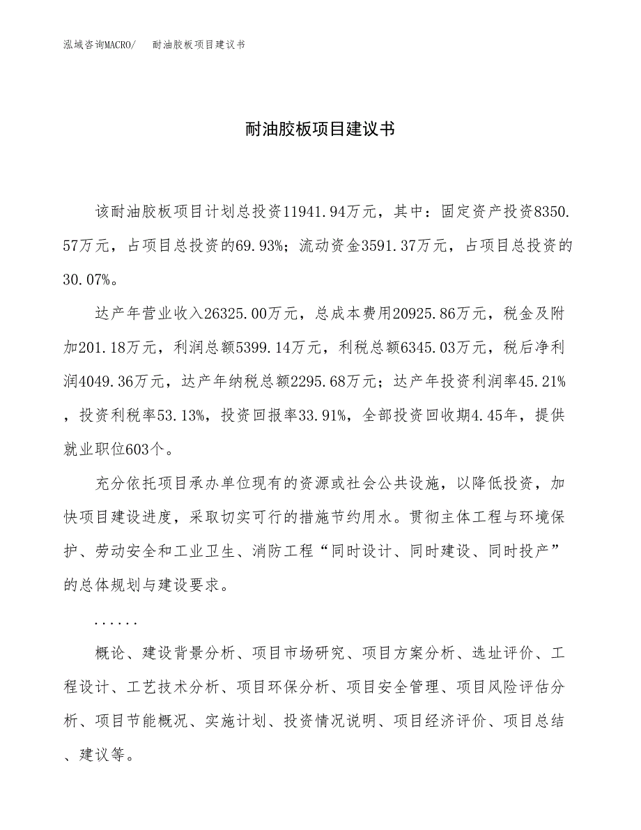 耐油胶板项目建议书（42亩）.docx_第1页