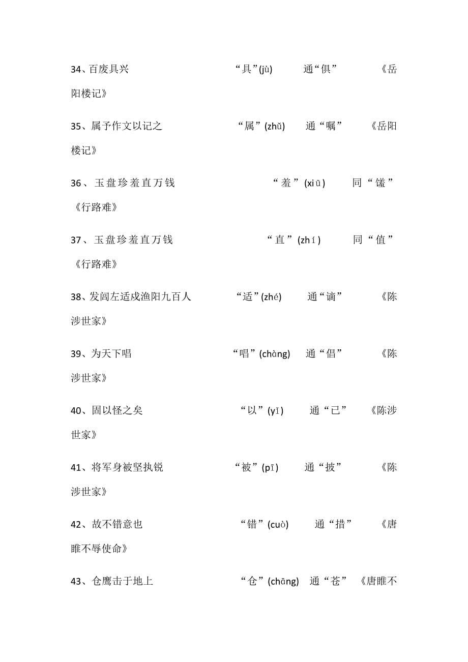 小学六年级通假字汇总_第5页