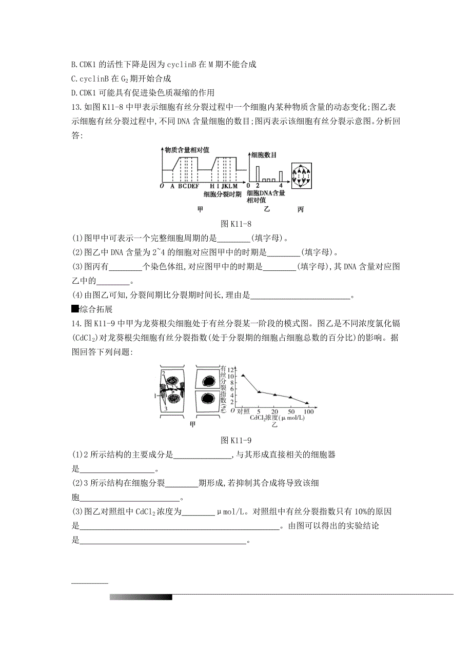 （全国通用）2020届高考生物优选大一轮复习 第4单元 细胞的生命历程（第11-13讲）课时作业（含解析）_第4页