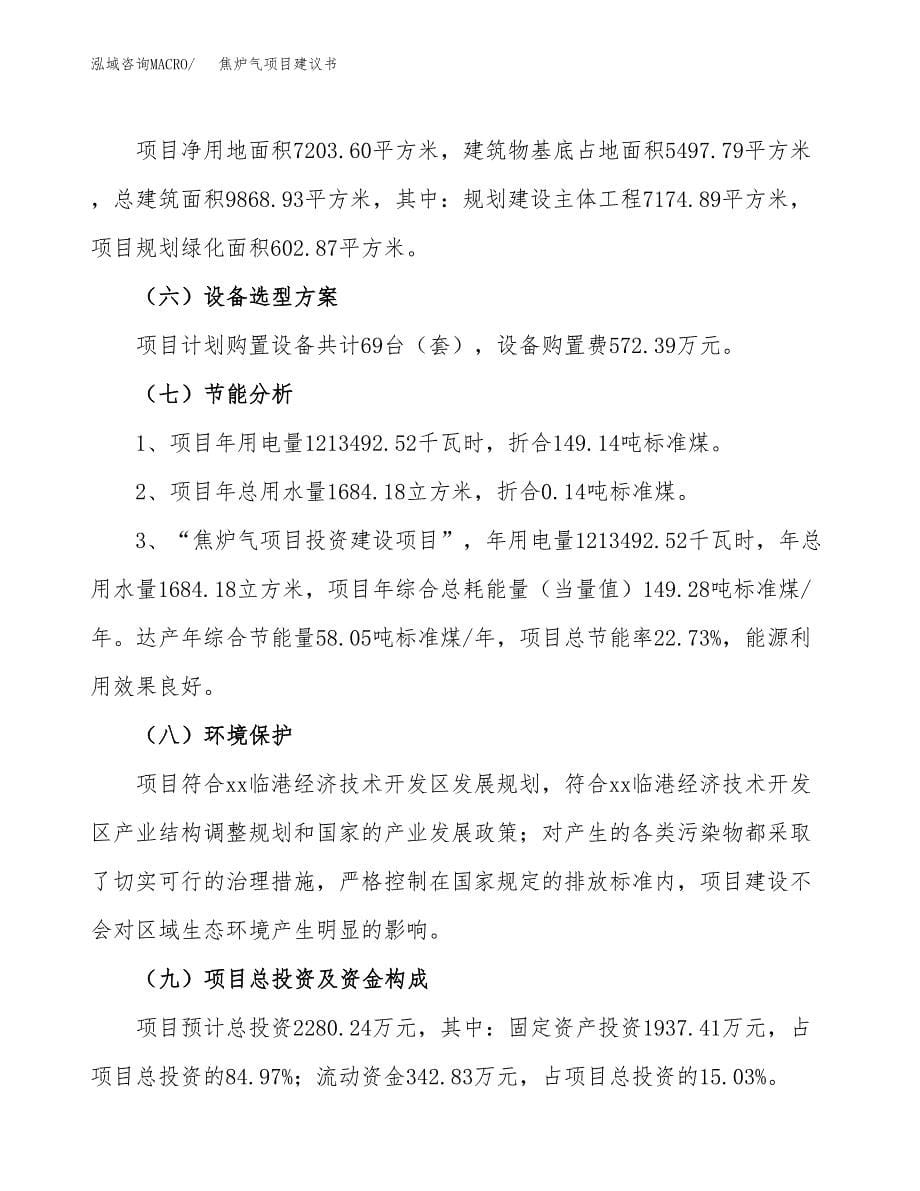 焦炉气项目建议书（11亩）.docx_第5页