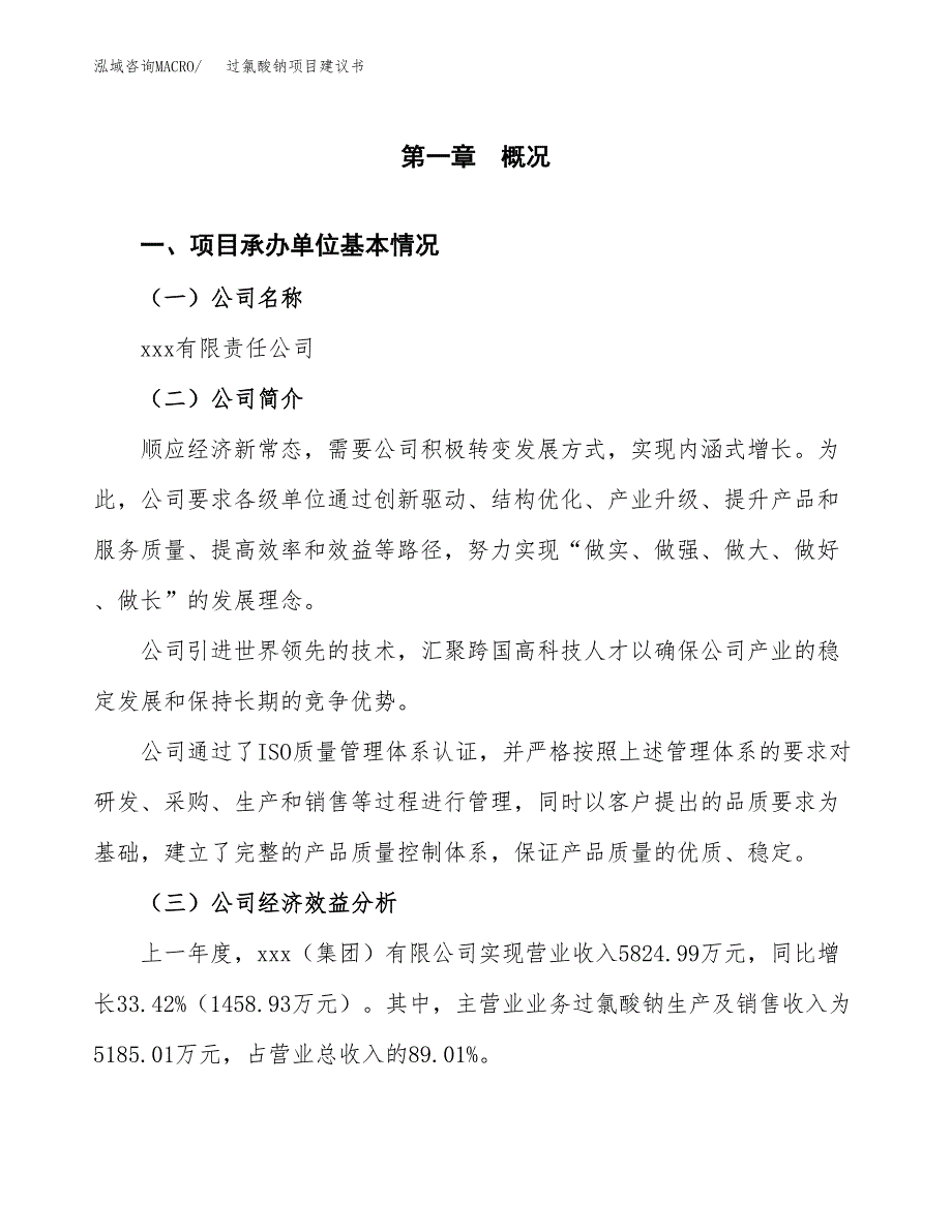 过氯酸钠项目建议书（总投资6000万元）.docx_第3页