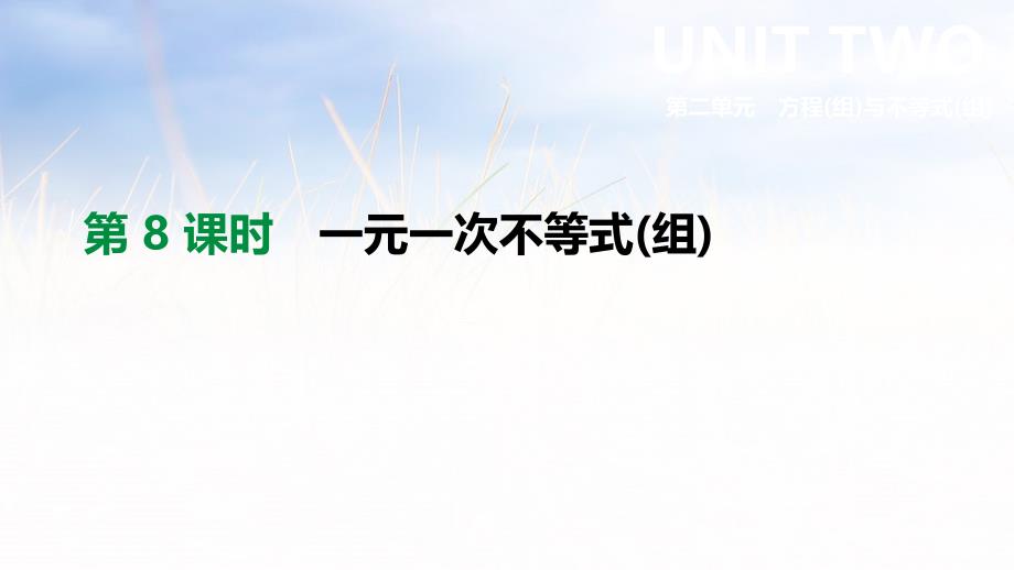 2019年中考数学专题复习_第二单元 方程（组）与不等式（组）第08课时 一元一次不等式（组）课件_第1页