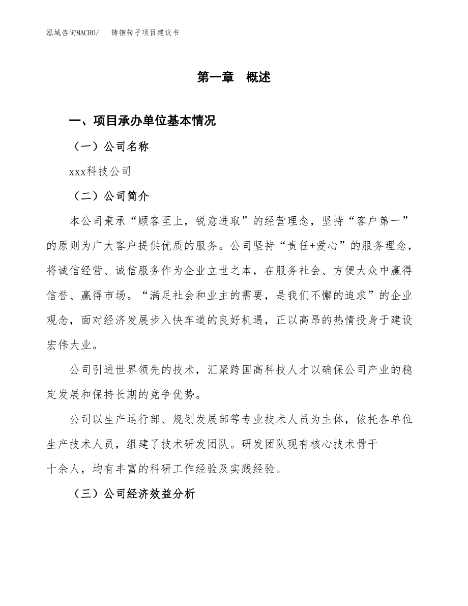 铸铜转子项目建议书（总投资5000万元）.docx_第2页