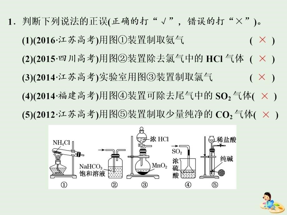 （新课改省份专用）2020版高考化学一轮复习 第十章 第三节 物质的制备课件_第5页