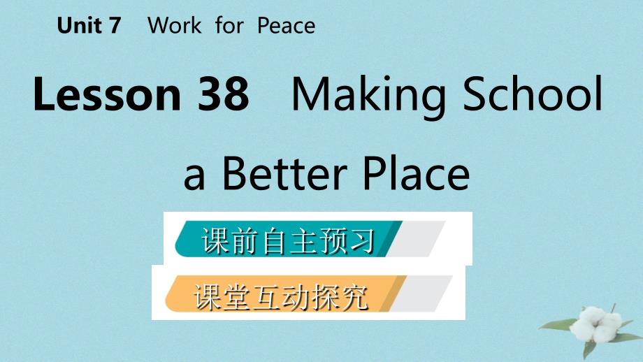 2018-2019学年九年级英语下册_unit 7 work for peace lesson 38 making school a better place课件 （新版）冀教版_第2页