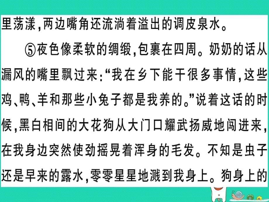 （河南专版）2019春八年级语文下册 期末专题复习七 记叙文阅读习题课件 新人教版_第5页