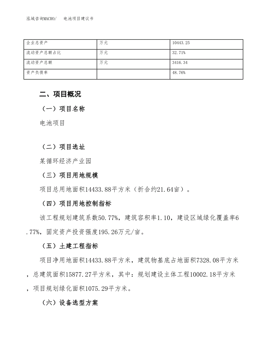 电池项目建议书（总投资5000万元）.docx_第4页