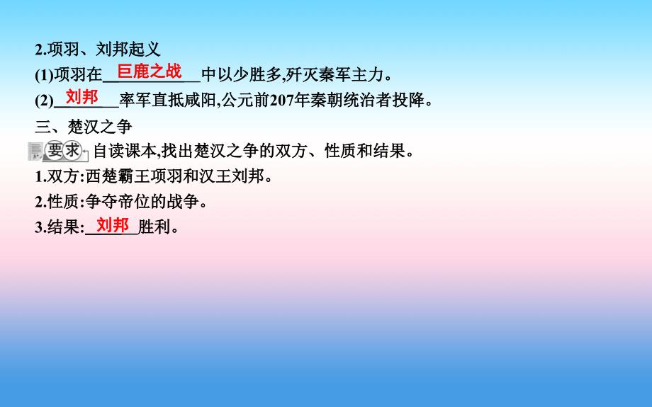 七年级历史上册《第三单元_秦汉时期统一多民族国家的建立和巩固》第10课 秦末农民大起义课件 新人教版_第4页