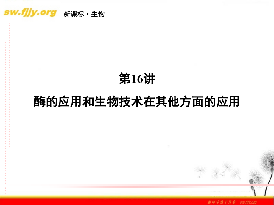 2017届高三生物二轮复习课件816酶应用和生物技术在其他方面应用_第2页