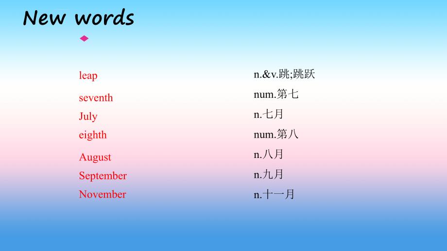 2018年秋季七年级英语上册_unit 7 days and months lesson 40 when is your birthday预习课件 （新版）冀教版_第2页