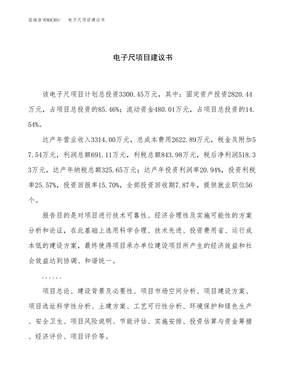 电子尺项目建议书（17亩）.docx_第1页