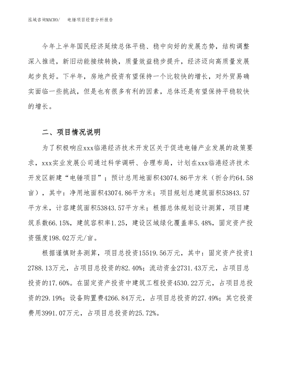 电锤项目经营分析报告模板_第3页