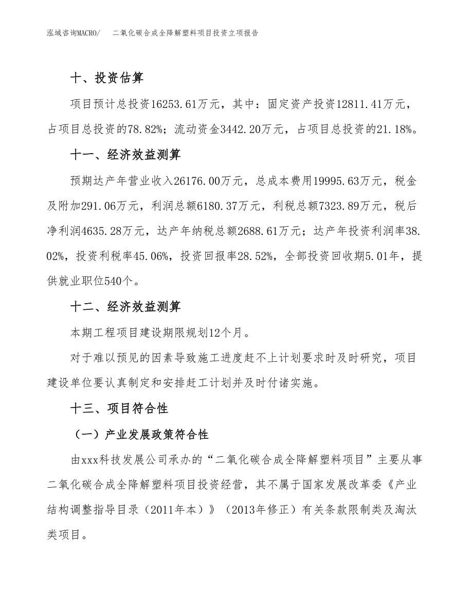 二氧化碳合成全降解塑料项目投资立项报告.docx_第5页