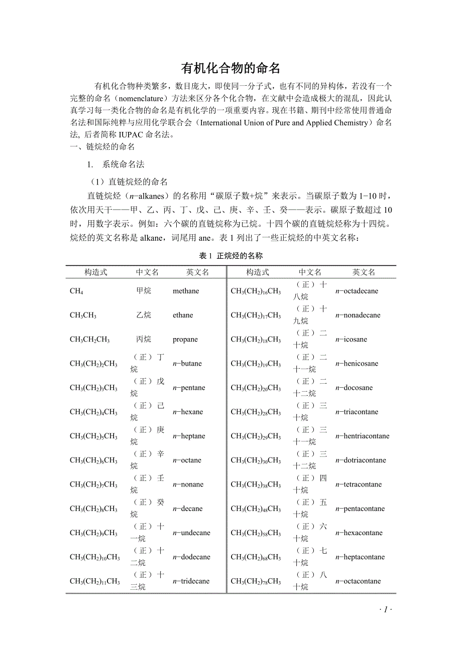 比较全面的有机化合物命名大全_第1页