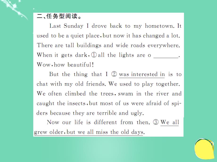 九年级英语全册_unit 4 i used to be afraid of the dark section a阅读提升课件 （新版）人教新目标版_第4页