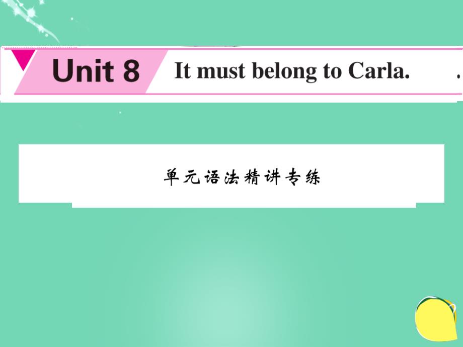 九年级英语全册_unit 8 it must be belong to carla语法精讲专练课件 （新版）人教新目标版_第1页