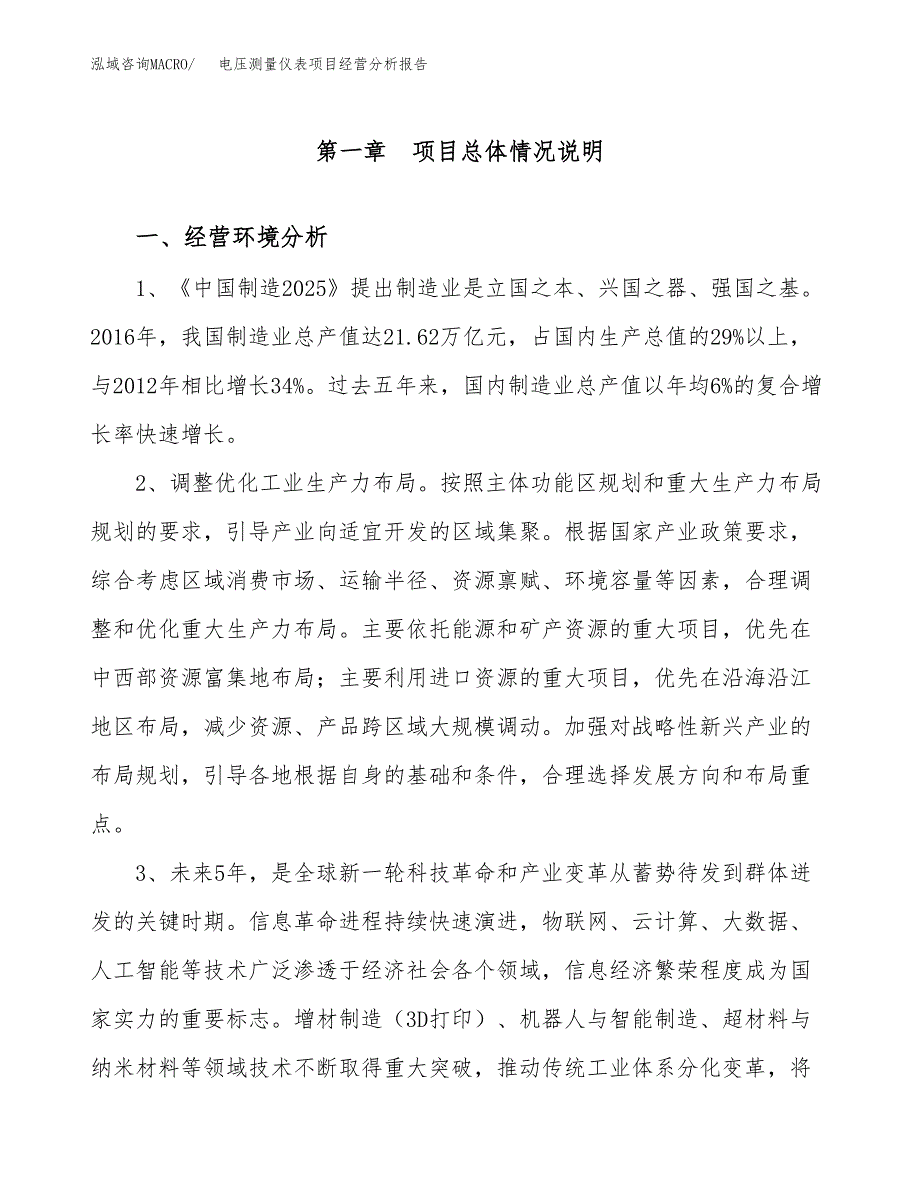 电压测量仪表项目经营分析报告模板_第2页