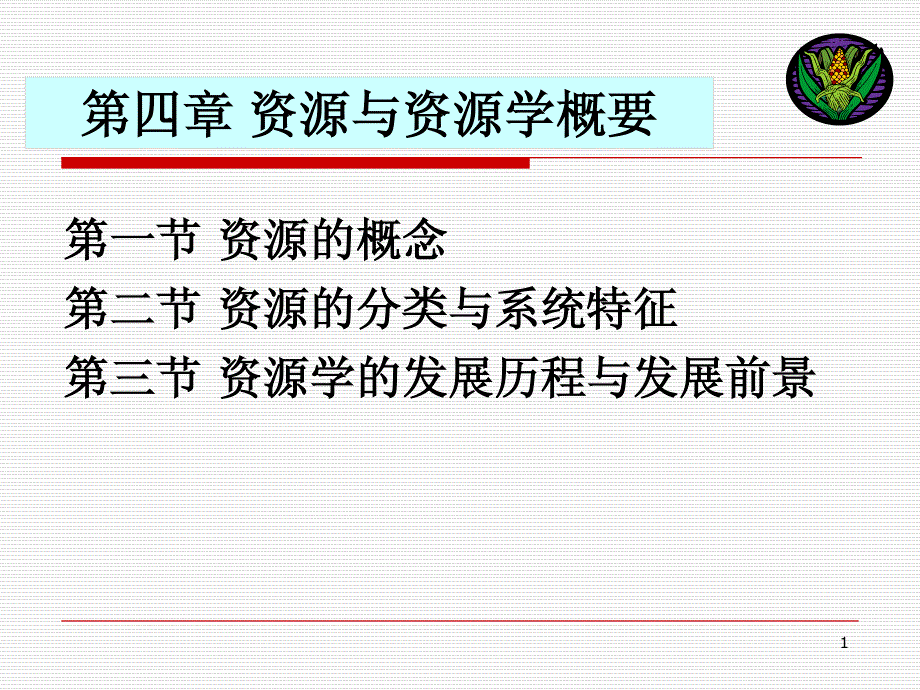 资源与环境概论 教学课件 ppt 作者 王惠 主编 马振民 杨宝山 副主编第4章 资源与资源学概要_第1页