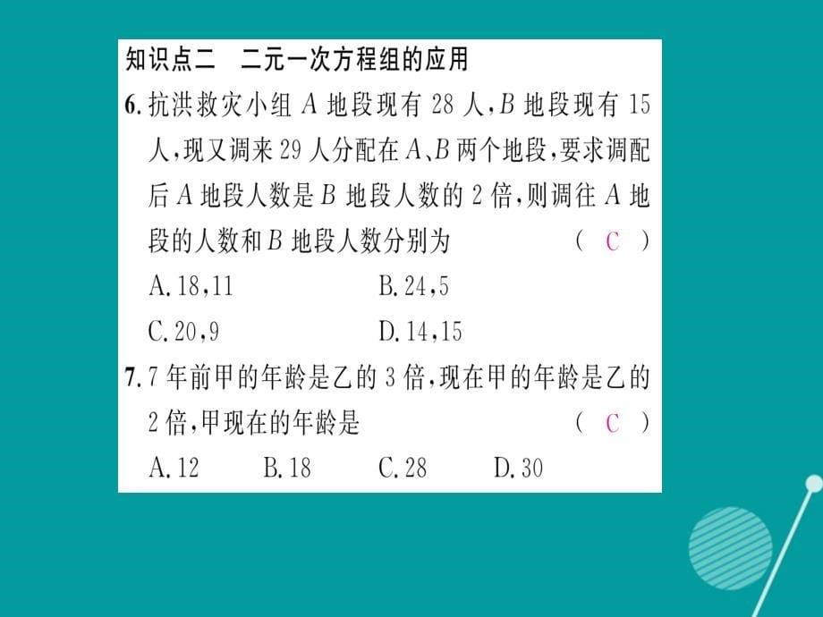 八年级数学上册_第五章 二元一次方程组重难点突破课件 （新版）北师大版_第5页