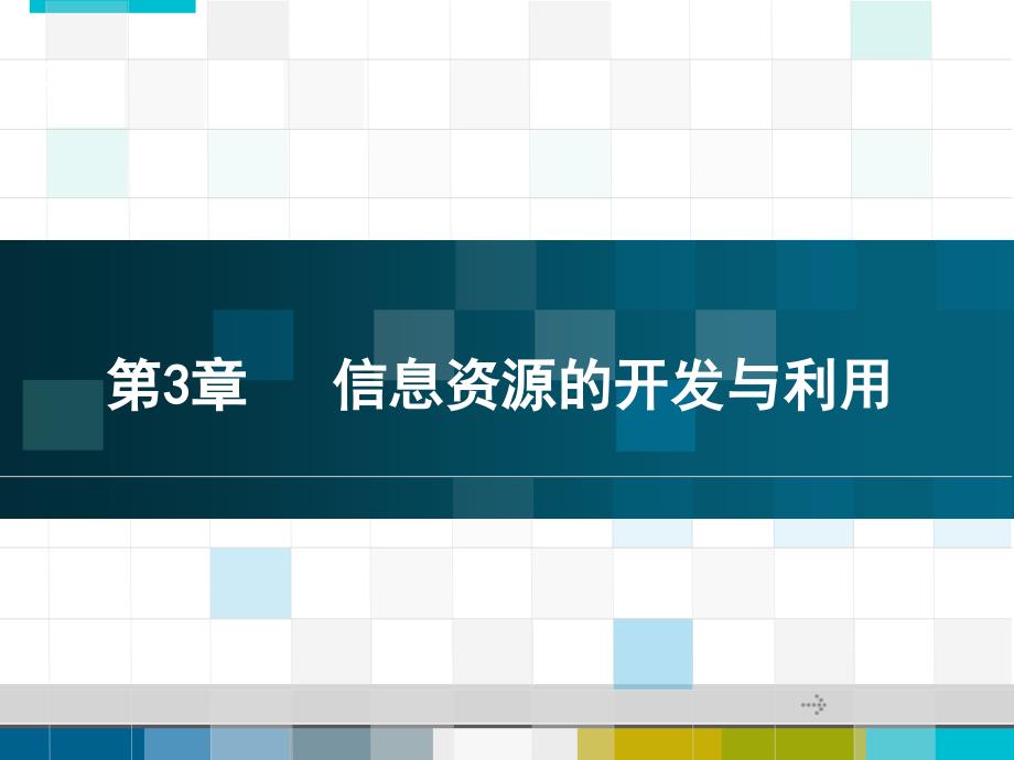 信息资源管理 本科信管专业 王学颖第3章 信息资源的开发与利用_第1页