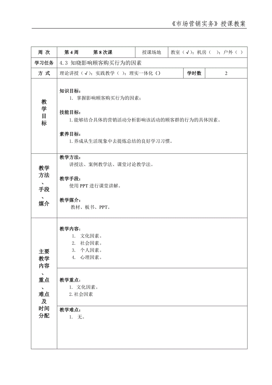 市场营销实务 简玉刚 朱凤 市场营销实务教案2013.04市场营销实务教案8_第1页