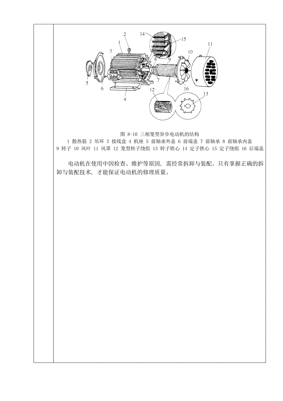 课题十四-：三相笼型异步电动机的拆装资料_第3页